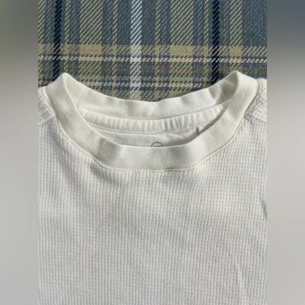 AG Adriano Goldschmied Toddler Boys White Waffle Short sleeved Shirt
